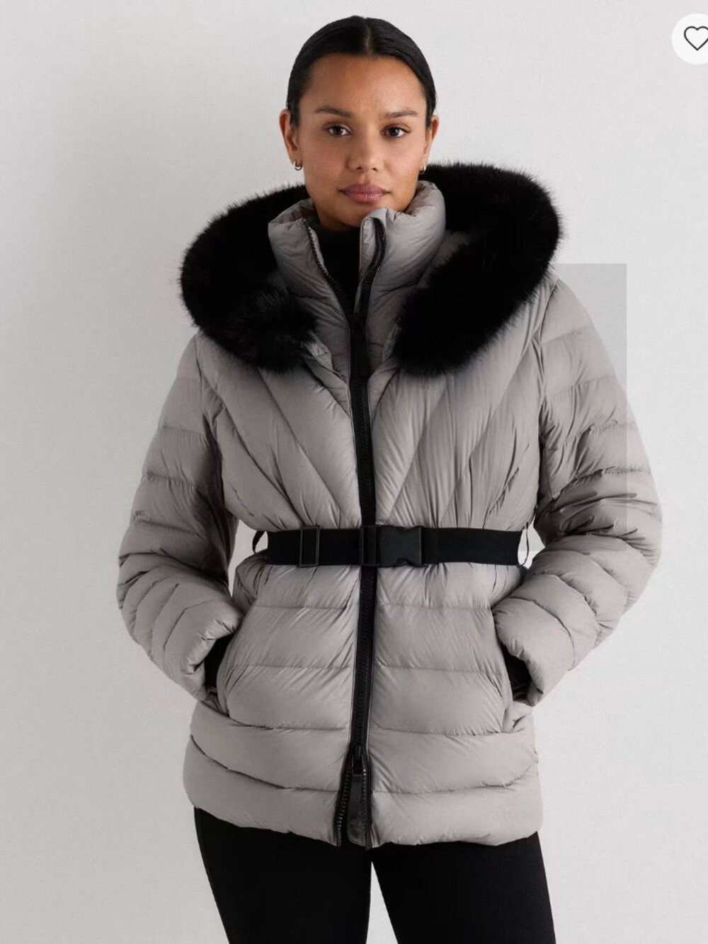 Quince NWT Women's Responsible Down Belted Puffer Coat Medium Morel Grey